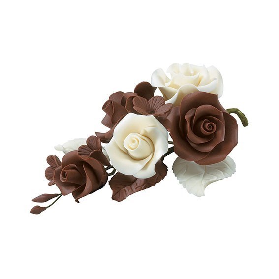 Gumpaste Rose Spray Chocolate 4.5''