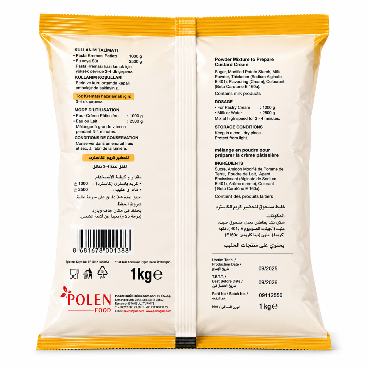 Vizyon Custard Cream Mix Powder 1 kg