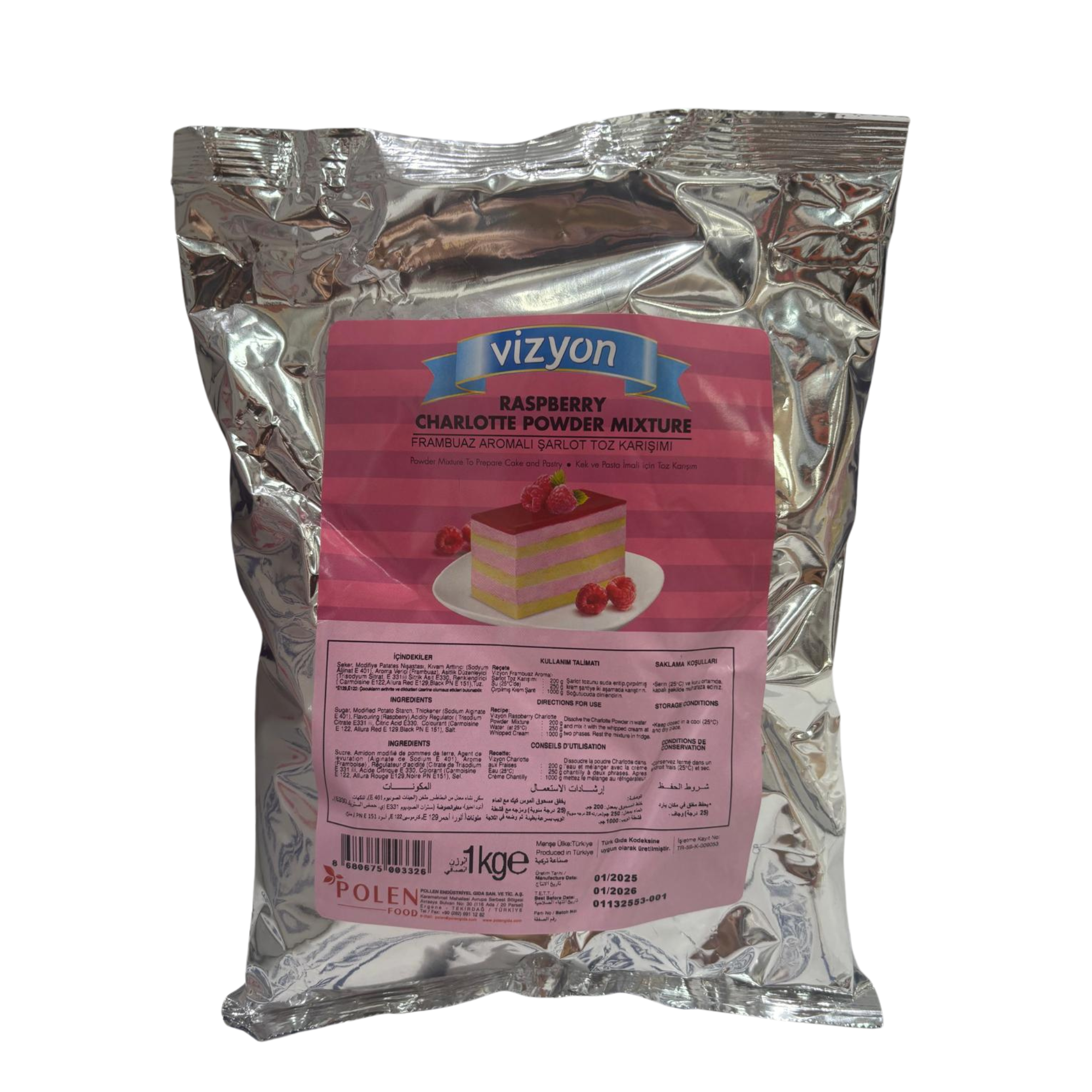 Vizyon Raspberry Charlotte Powder Mixture