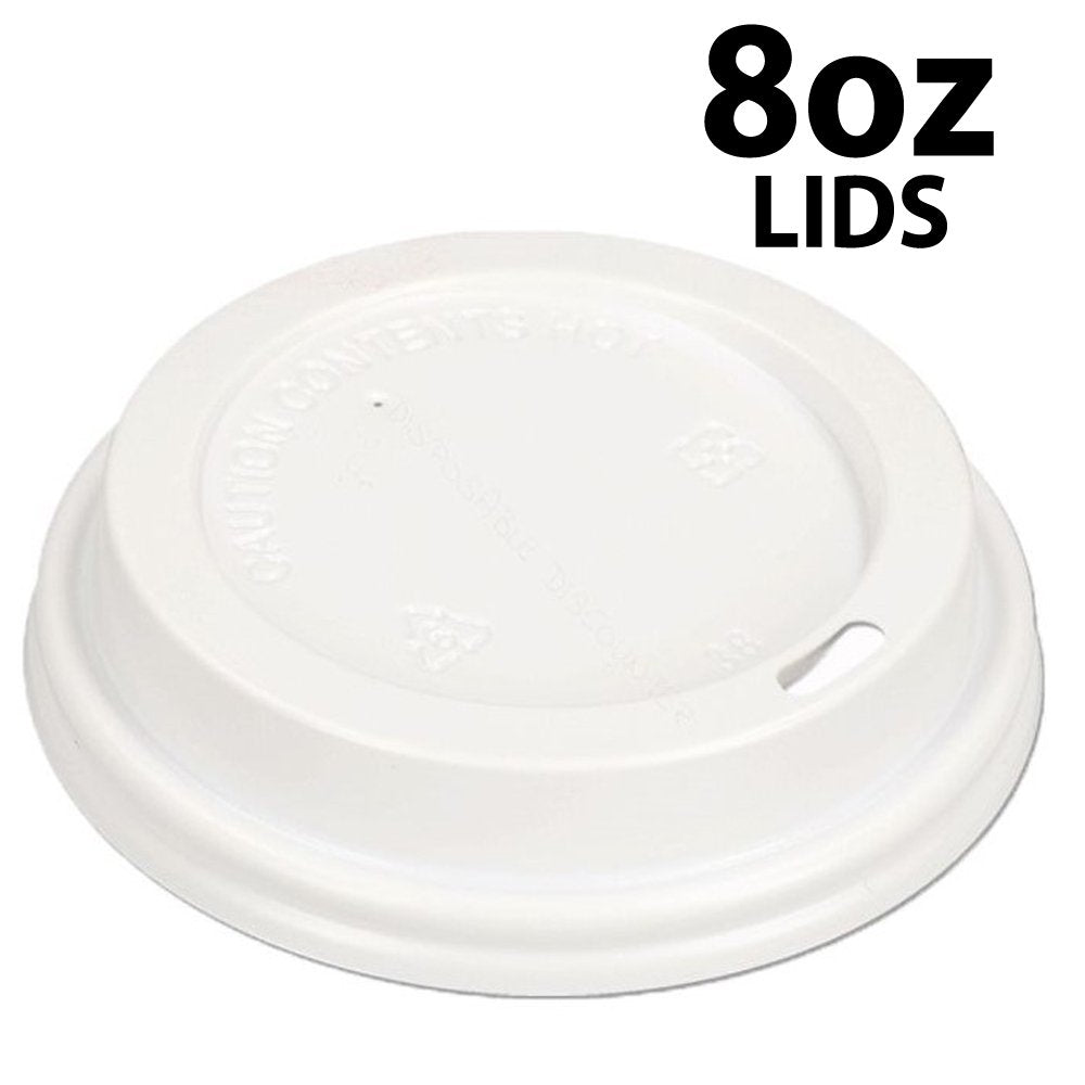 8oz Black Coffee Cups Lids x1000