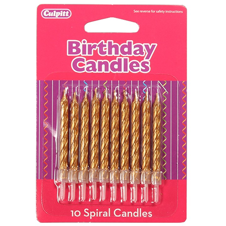 Gold Spiral Candle each pack 10pcs