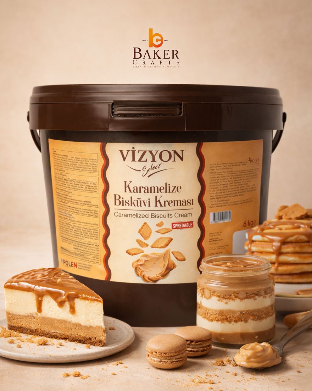Vizyon Caramelised Biscuits Cream 6kg ( Spredable )